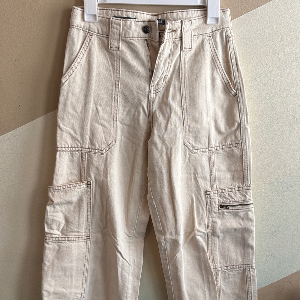 Wild Fable Beige Cargo Wide Leg Jeans